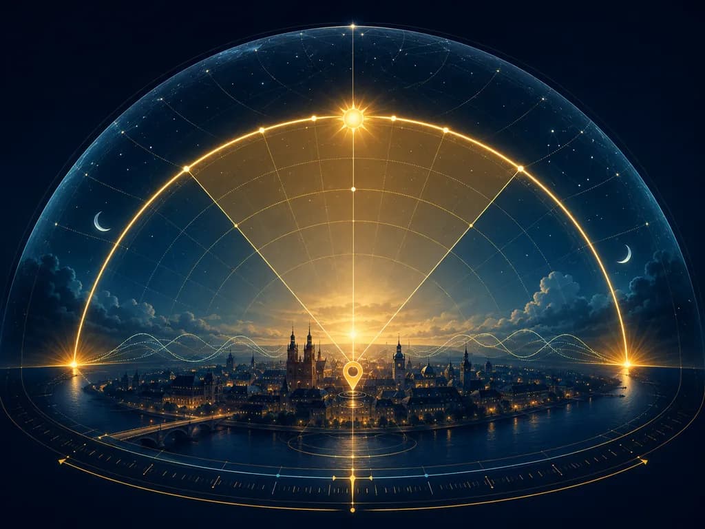 Wschody i zachody Słońca — ilustracja